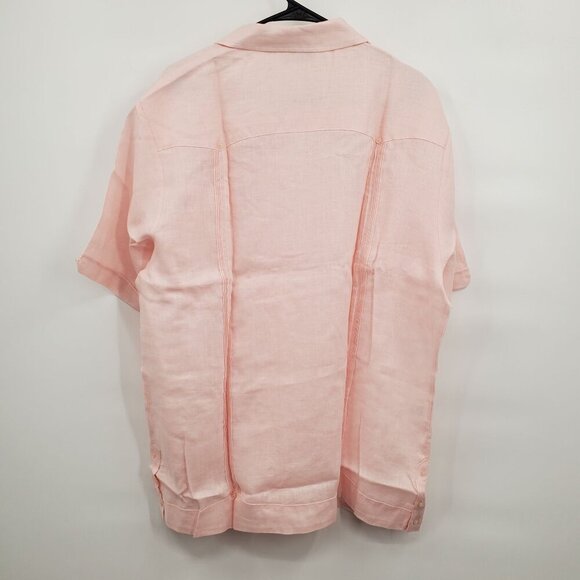 Cubavera 100% Linen Short Sleeve Button-Down Guayabera Shirt Men Size XL NWT - Picture 8 of 14